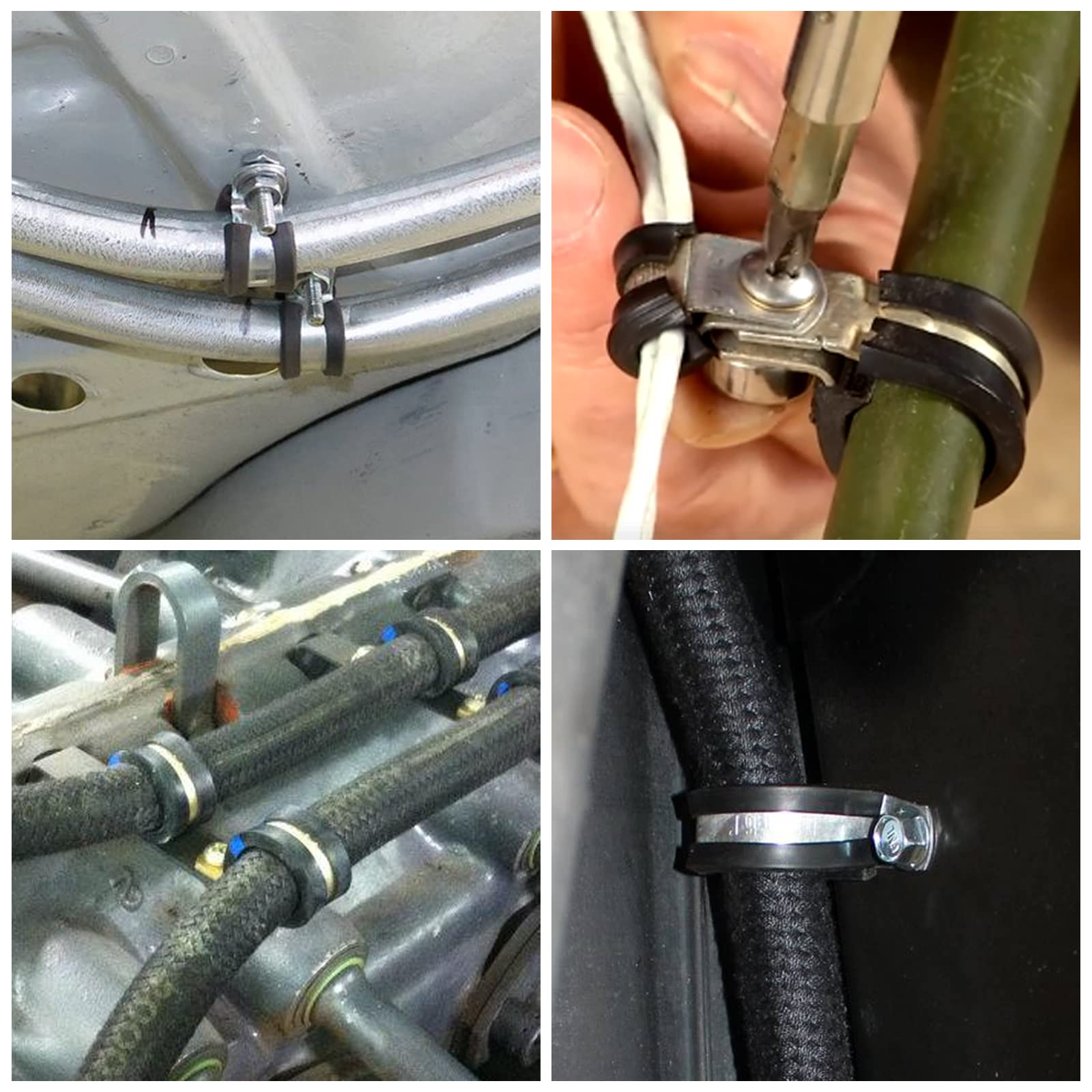 12 Stück Edelstahl-Kabelklemmen, 5,1 Cm Innendurchmesser – Gummiert, Für Rohre & Kabel, 304er Material