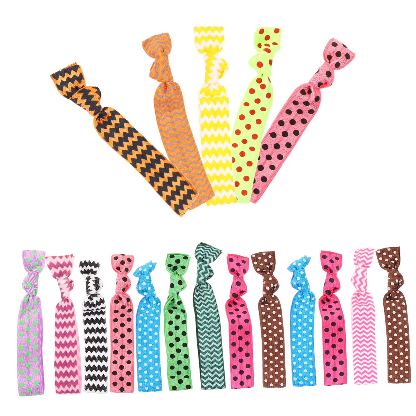 Ipetboom 20Pcs No Crease Ribbon Hair Ties for Women Elastic Knotted Hair Bands Bulk Stretchy Ropes for Ponytail Holders and Styling Accessories