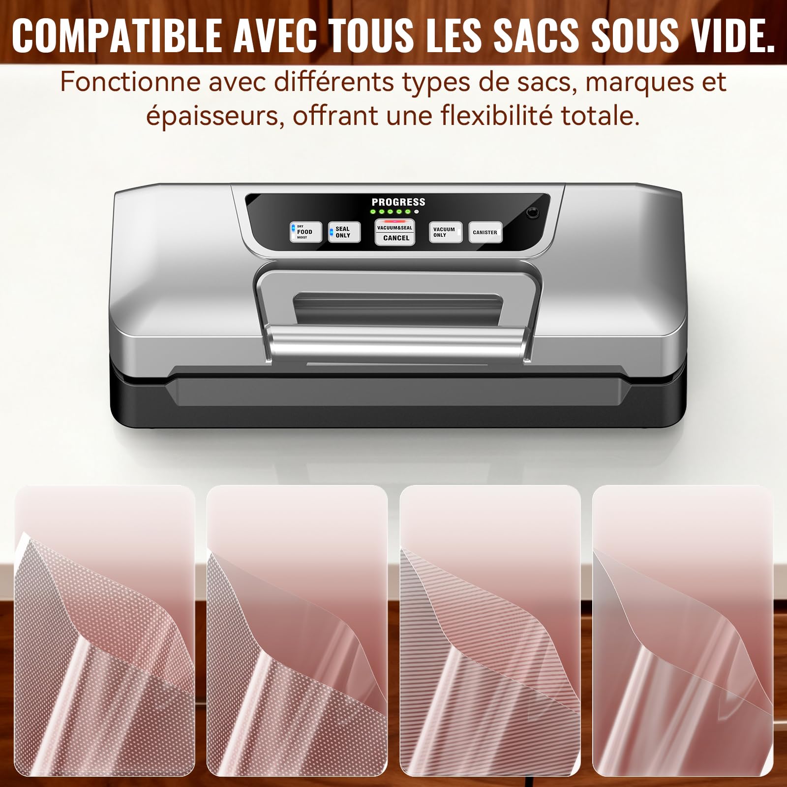 GAVASTO Machine Sous Vide Alimentaire 90kPa,20L/min Machine Sous Vide Professionnel, Soude-sac Puissant Avec Double Pompe et LED Intelligente, Modes Aliment Sec & Humide, Coupe-sacs Intégré, Livré ave