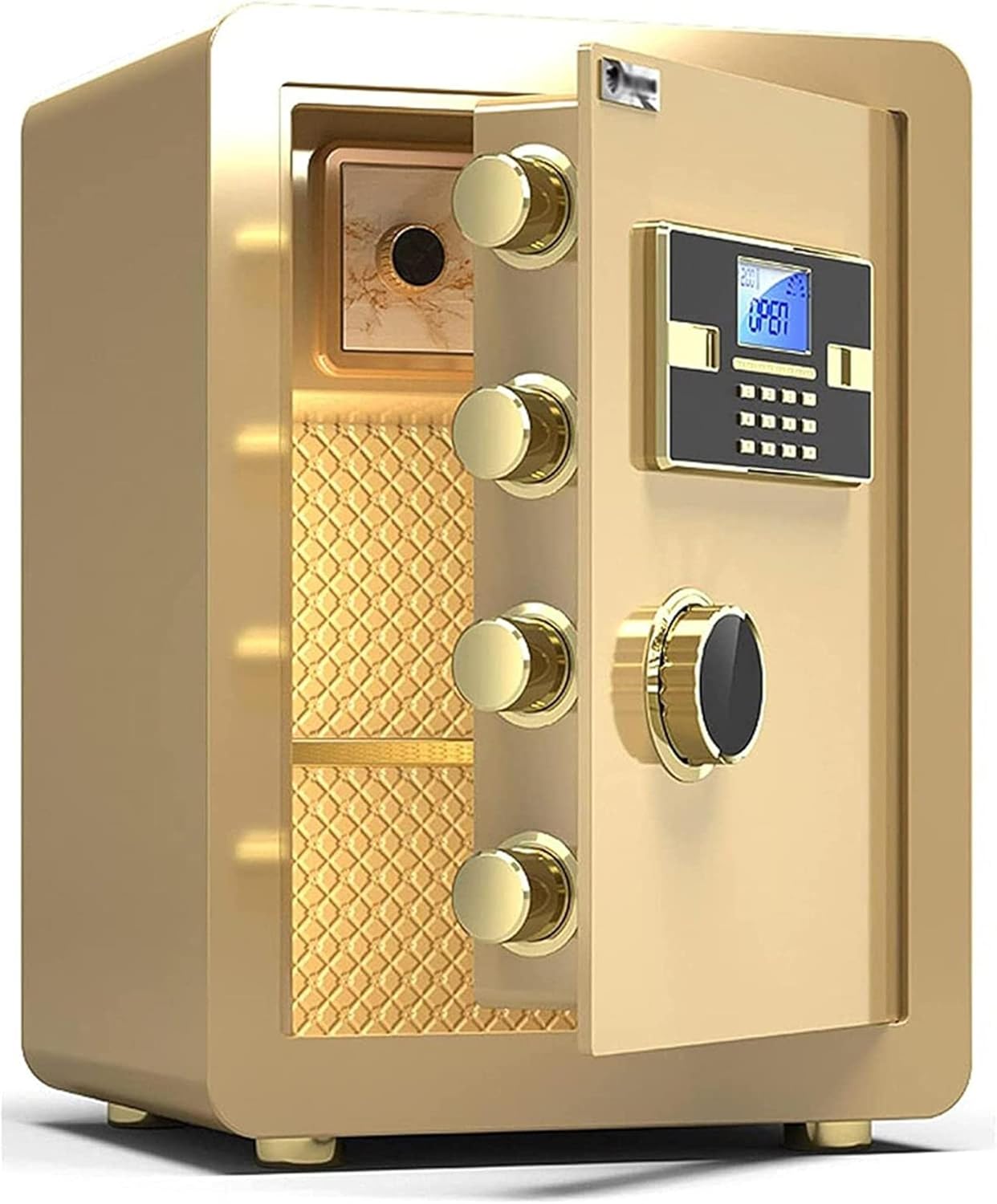 safes Electronic Code Lock Fire and Anti-Theft Storage Box Home Office Security Filing Cabinet with Alarm Device,Brown-38x32x45cm Hidden Safe, Gold-36x32x40cm