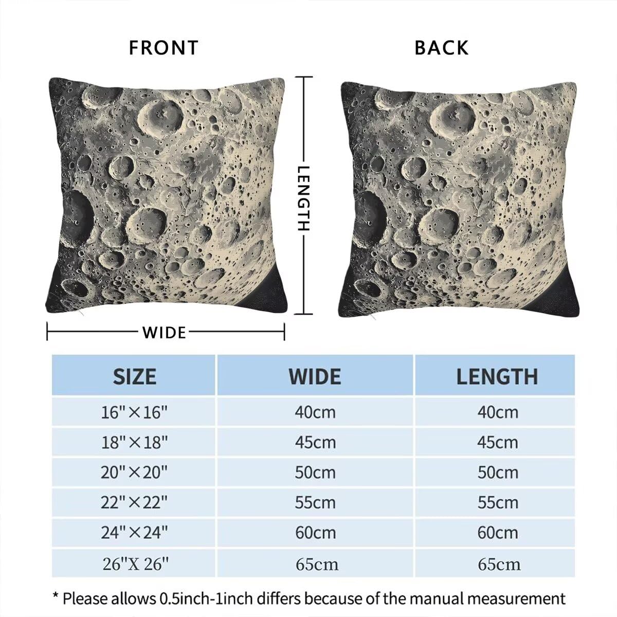 Federe Cuscini Divano 55x55 cm, Grigio Cuscini per Divano, Velluto Federe Cuscino Letto Impermeabili Set da 4, Copricuscini Luna Motivo con Cerniera Invisibile Design per Sofá, Regalo Donna G-49