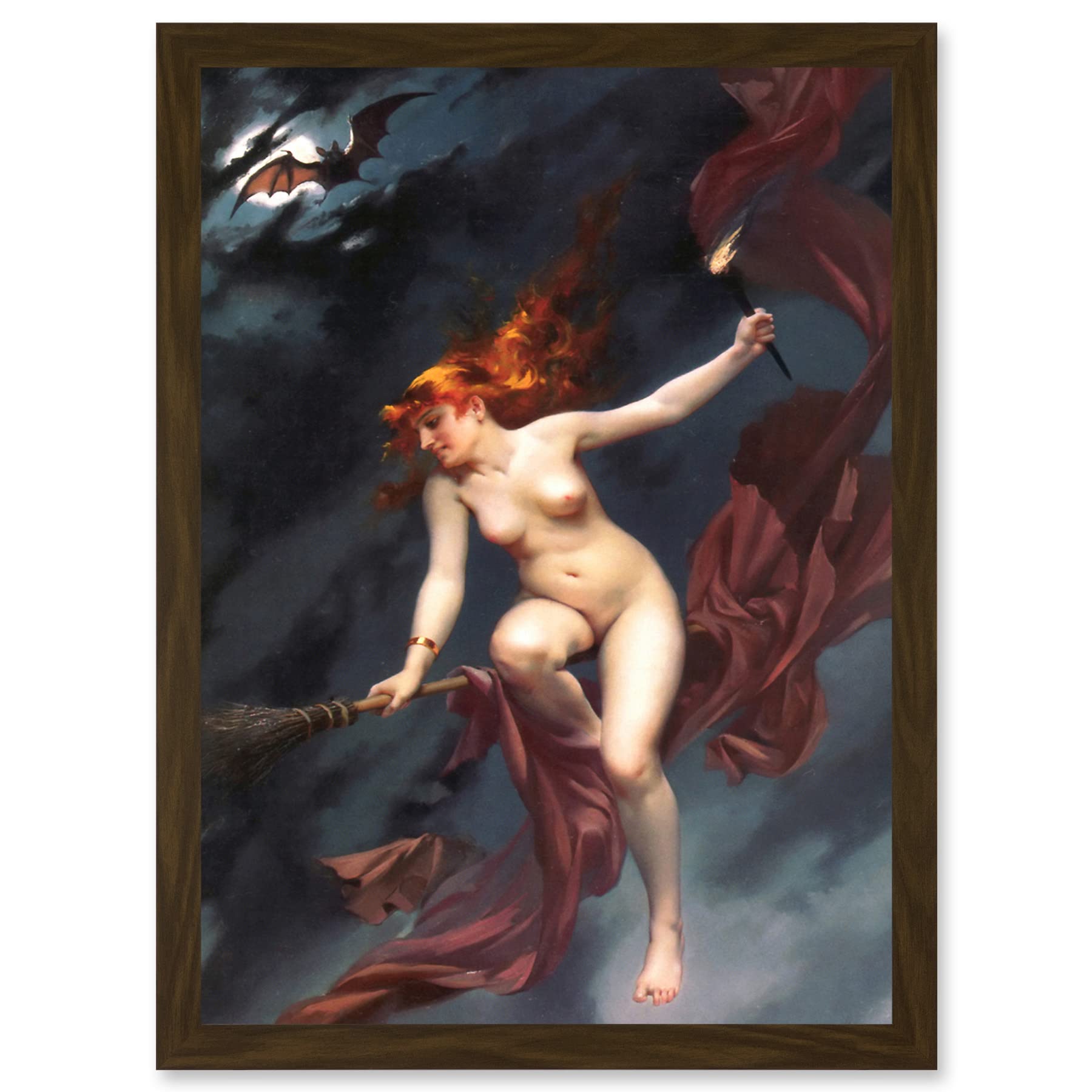 Falero The Witches Sabbath Fantasy Painting Framed Wall Art Print A4 - Artery8