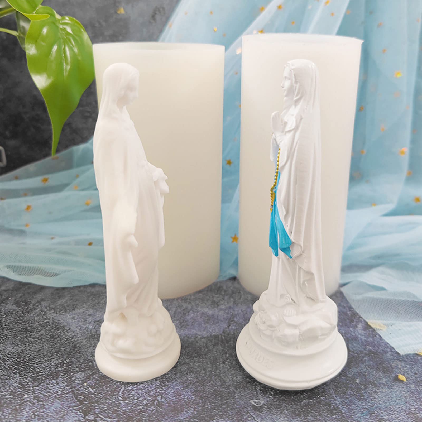 Sugarcraft - Molde de silicona 3D con forma de Virgen María y dibujos animados de silicona de grado alimenticio