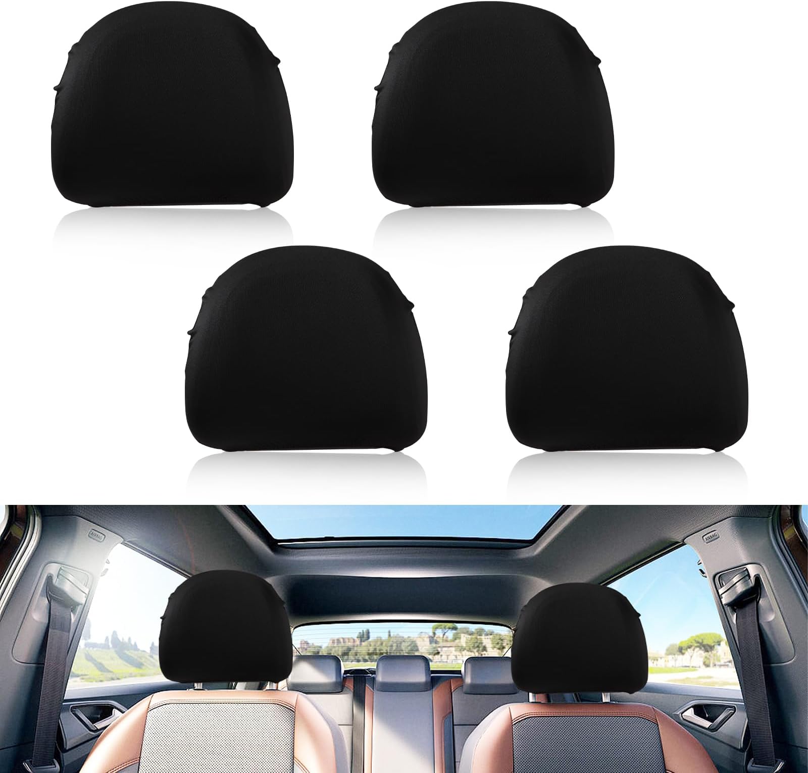 2 Pièces Auto Housse De Appui Tête,Housse D'Appui-Tête Accessoires Pour Sièges De