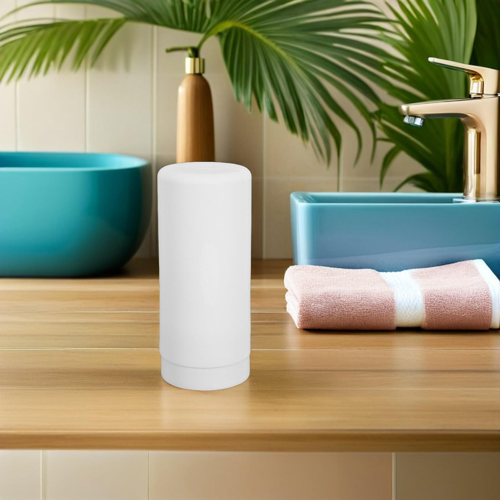 VALICLUD Dispensador de Jabón Líquido Exprimible de Silicona White Botella Recargable para Fregadero y Baño Dosificador Portátil para Lavavajillas y Loción Uso Doméstico y Viajes