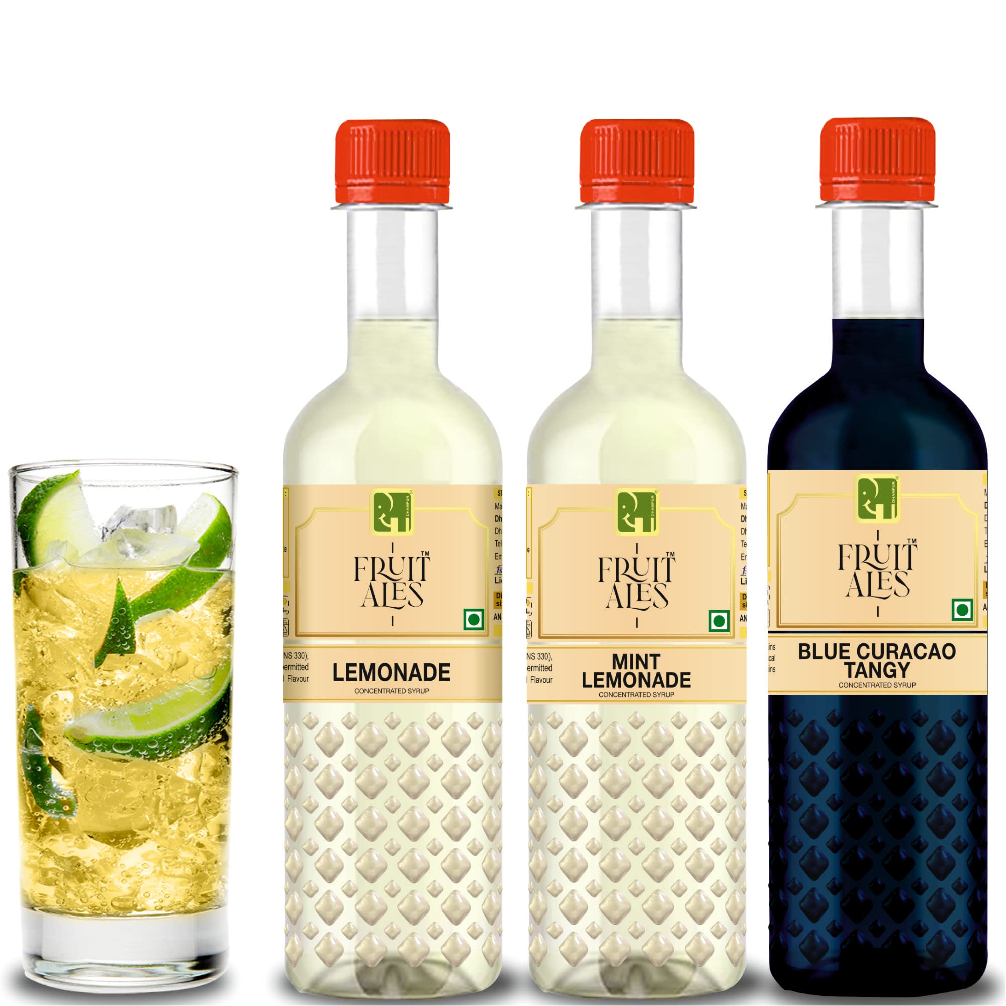 Dhampure Speciality Assorted Mocktail Syrup Mixer - Blue Curacao, Mint Lemonade & Lemonade Flavouring Syrup - 900Ml (3 X 300Ml) | Makes 12-15 Drinks Per Bottle-image-7