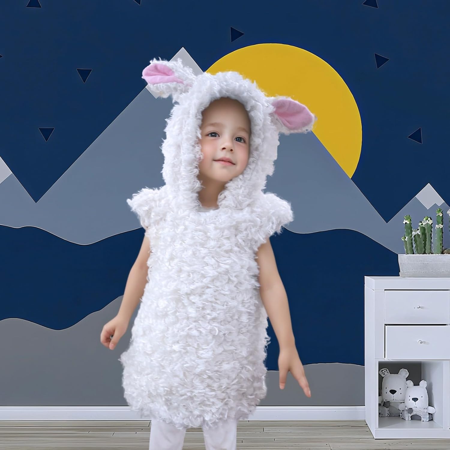 Kids Toddler Lamb Costumes Hooded Vest Cute Sheep Cosplay Christmas Outfits Sleeveless Hoodies for Boys Girls - Image 2