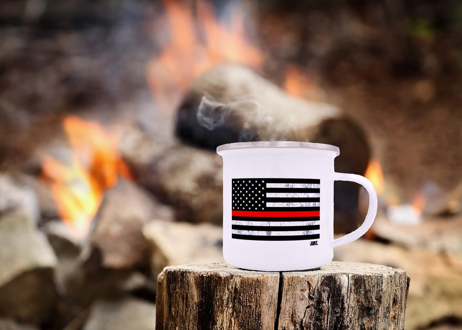 Rogue River Tactical Firefighter The Thin Red Line Flag Camp Mug Enamel Camping Coffee Cup Gift Fire Fighter Department FD - Image 5