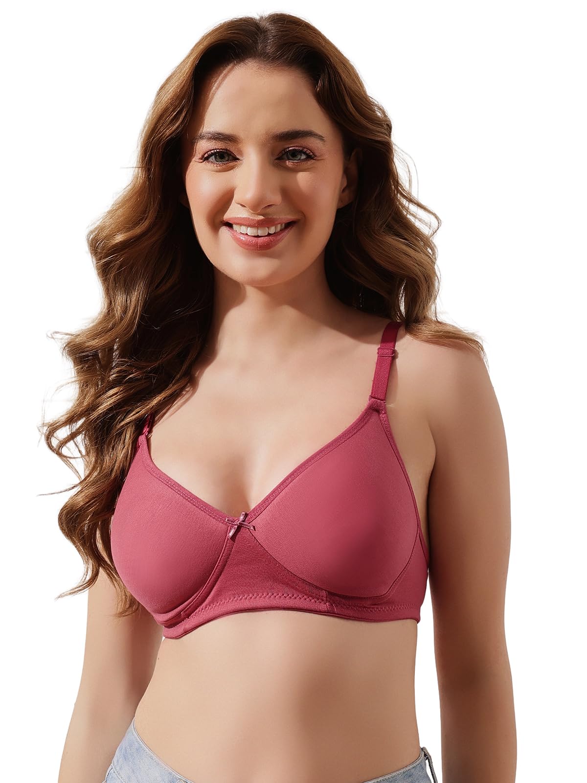 Women's Cotton Lightly Padded Non-Wired Full Cup Multiway T-Shirt Bra
