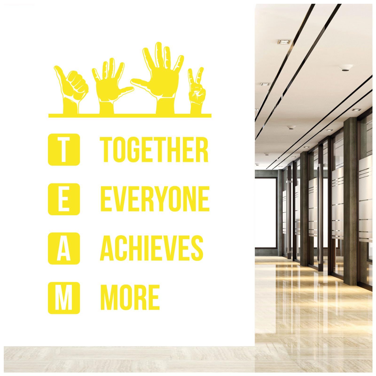 Team - Together Everyone Achieves More - Wall Quote, Office, Corporate, Corridor Wall Art Sticker [Medium] [Lemon] — image 1