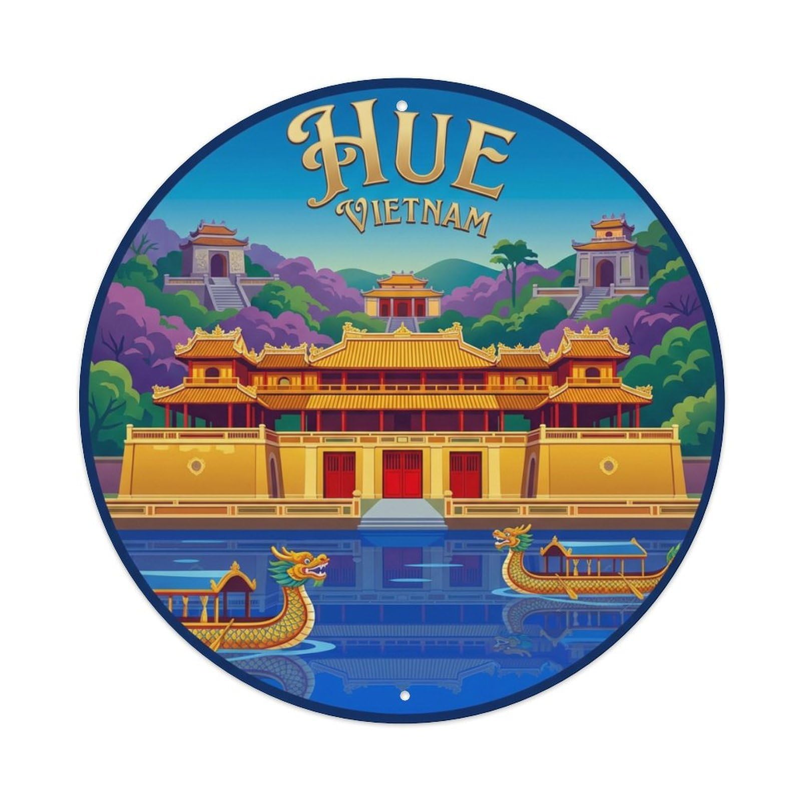 Xanthor Style Vietnam Retro Travel Hue Metal Tin Sign