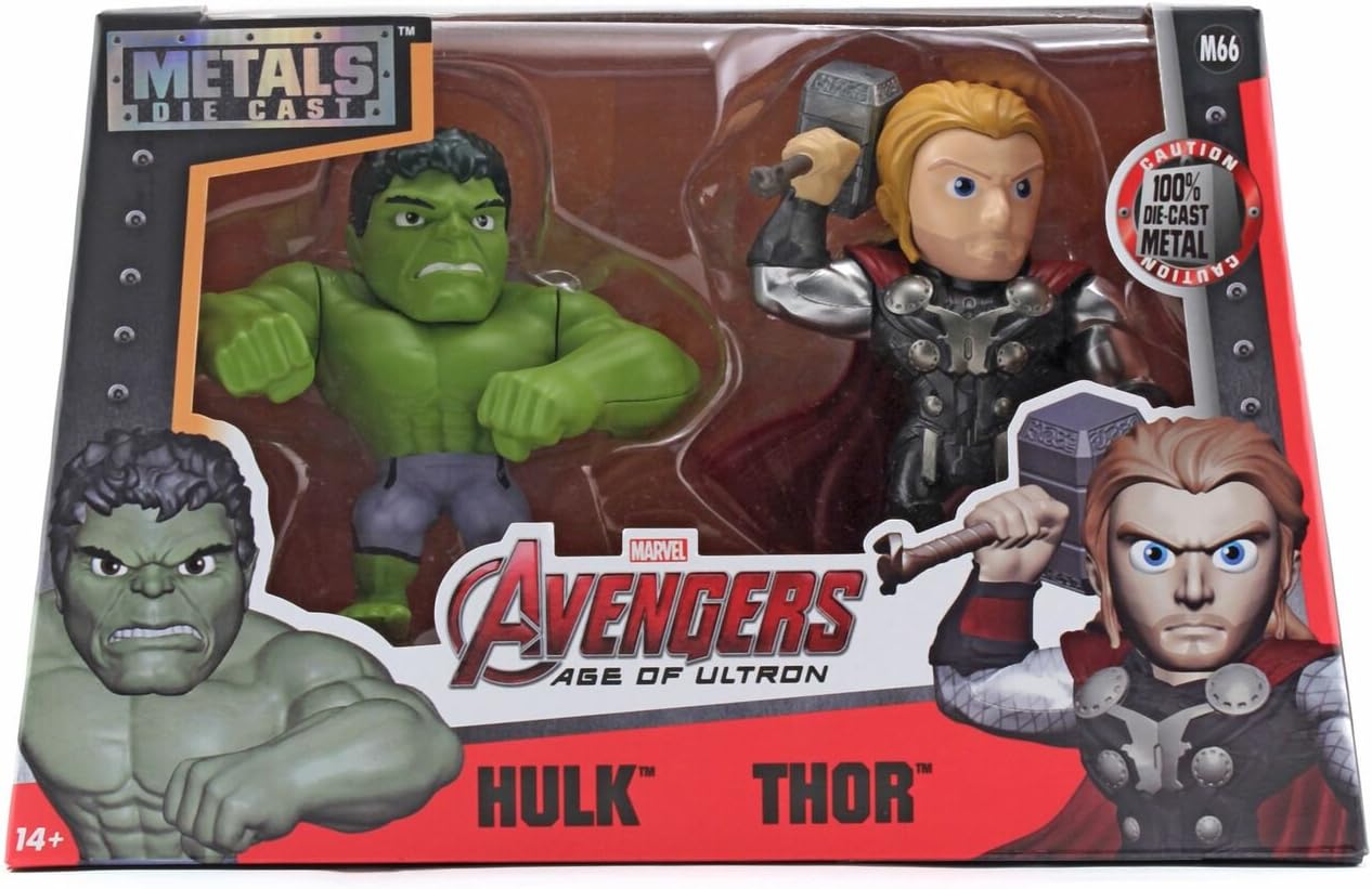Metals Marvel 4 inch Classic Twin Pack - Hulk & Thor (M66)
