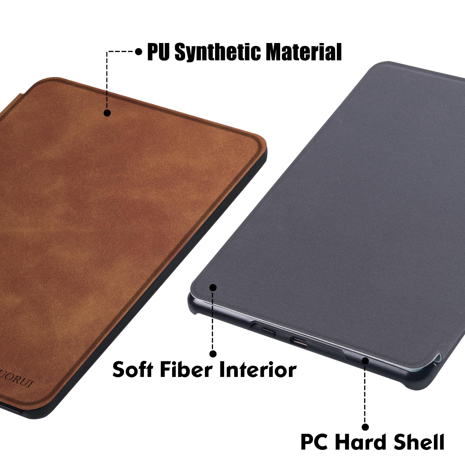 Étui fin pour Kindle Paperwhite 10e génération | avec mise en veille/réveil automatique | fin et léger | Coque arrière rigide | Housse de protection en cuir synthétique pour Paperwhite 2018