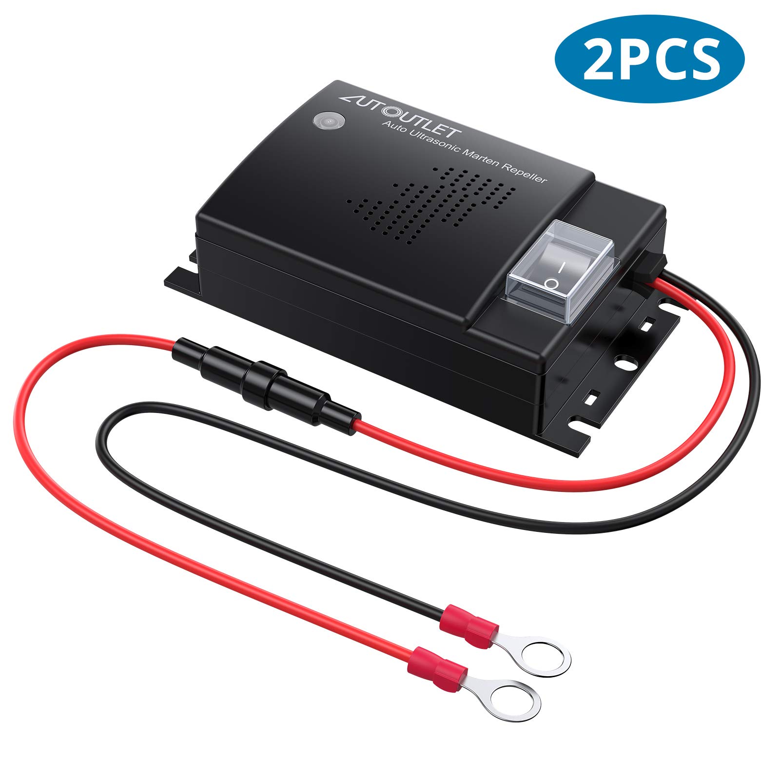 AUTOUTLET Repellente ad Ultrasuoni per Auto 2 Pezzi, Scaccia Topi Professionale, per Protezione Motori 12V, Cavo da 50cm