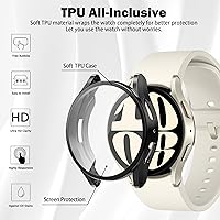 Vista 4 de Seltureone Funda protectora de pantalla compatible con Samsung Galaxy Watch 6 de 1.575 pulgadas, funda protectora de TPU suave para Galaxy Watch 6