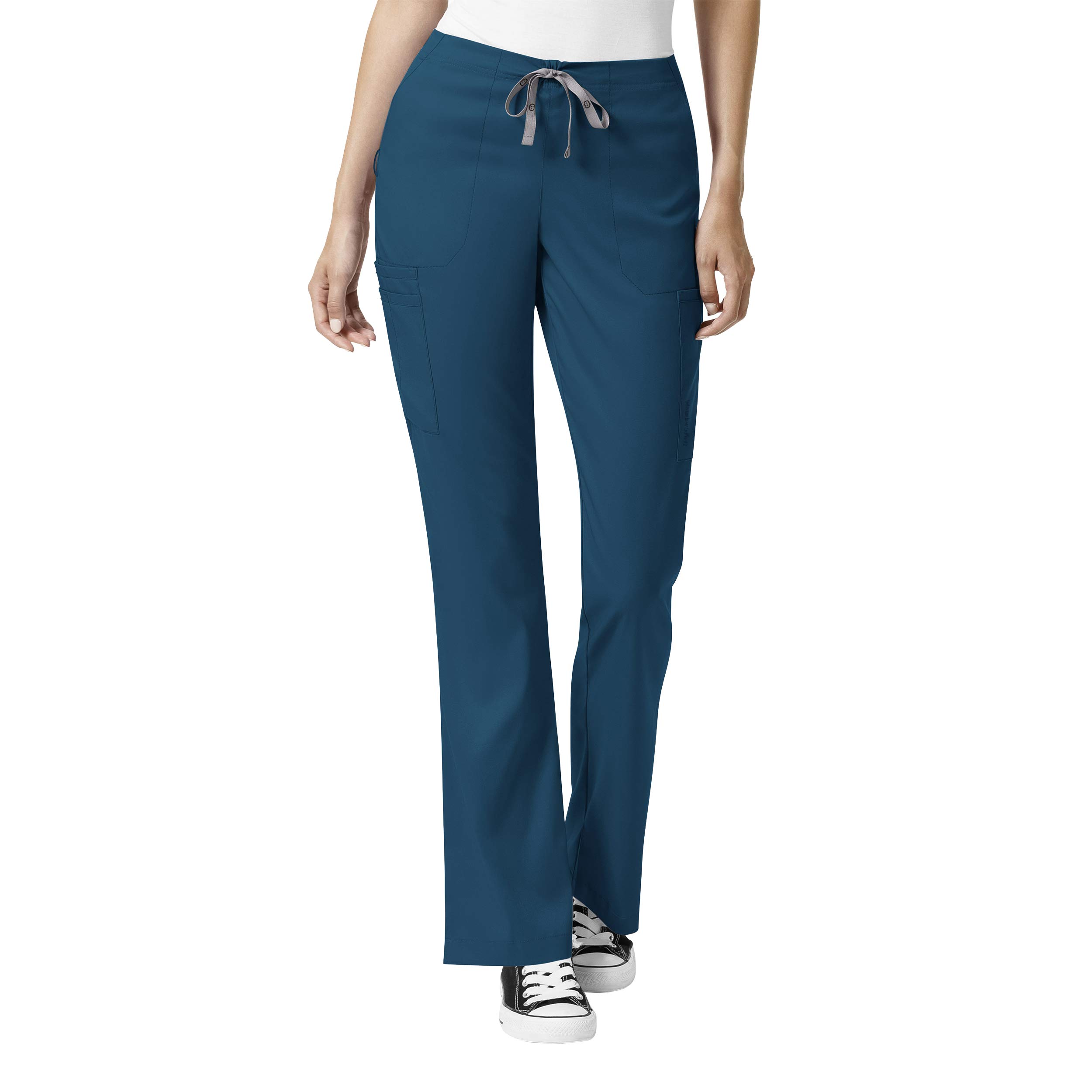 WonderWink Womens Moderate Flare Leg Cargo Medical Scrubs Pants, Caribbean, 2X US