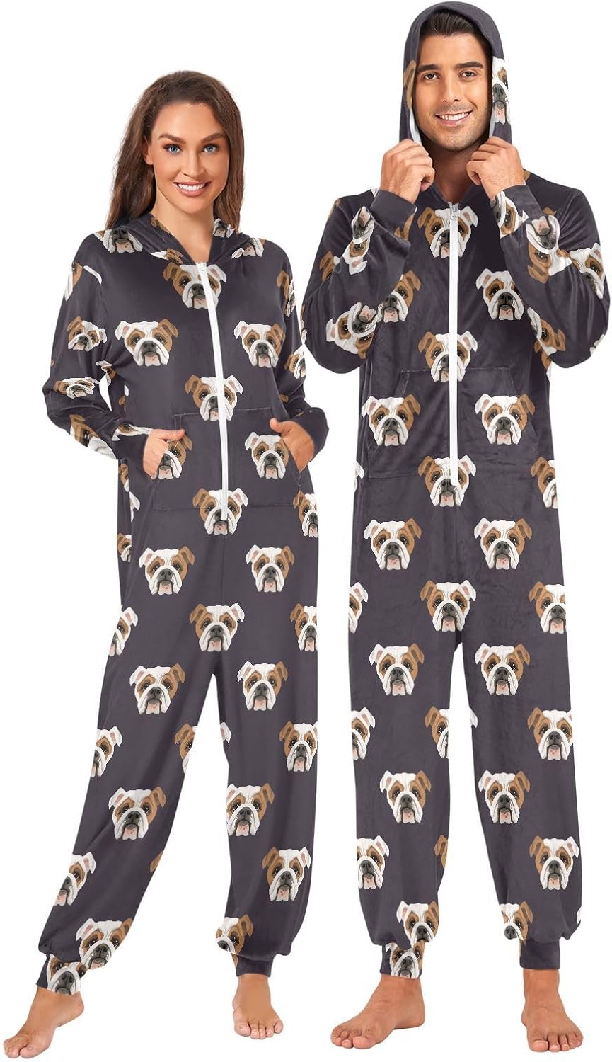 Ollabaky Adult Pajamas for Men Women Costume One-Piece Sleepwear Jumpsuit