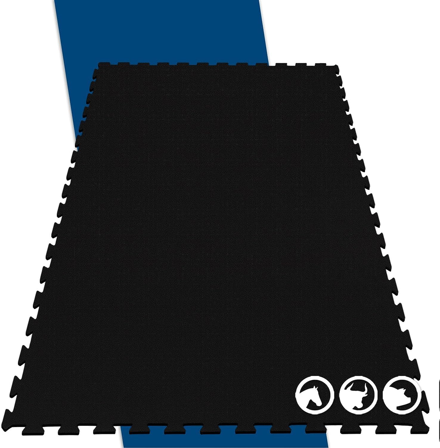 KARAT Tappeto Puzzle in gomma per stalla Pontiac per cavalli e mucche - Rivestimento da terra resistente da -20°C a +80°C - Piastrella impermeabile antiscivolo - Interblocco su quattro lati 122x182