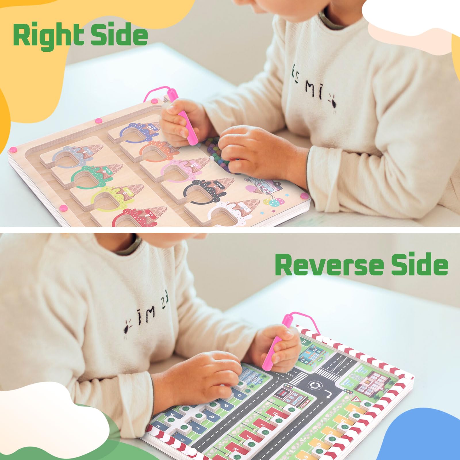 Juego Magnético Del Abecedario – Laberinto Montessori De Madera Con Tarjetas De Palabras Para Niños De 3 A 6 Años, Ideal Para Viajes Y Regalo Educativo