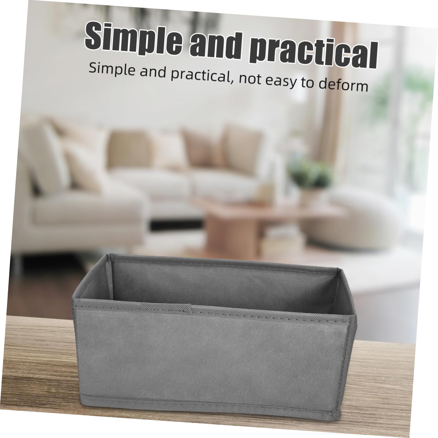 6 Stück Teiliges Stoff Organizer Stabile Aufbewahrungsboxen für Socken und Unterwäsche Platzsparende Schrank und Kommoden Teiler Graue Textilboxen für Babykleidung und Accessoires