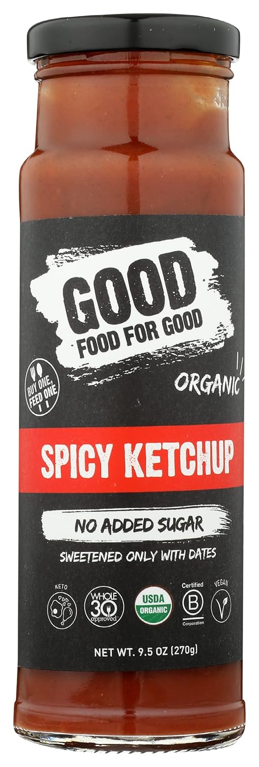 Good Food For Good Spicy Ketchup, No Sugar Added, 9.5