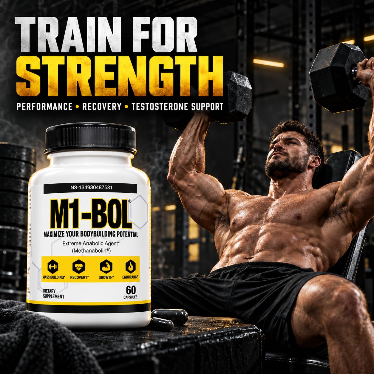 Extreme Anabolic Testosterone Booster Avry Labs Proprietary Stack w/Turkesterone to Support Muscle Growth, Strength, Recovery & Naturally Support Optimal Testosterone Levels – Vegan, 60 Capsules — Amazon image 2