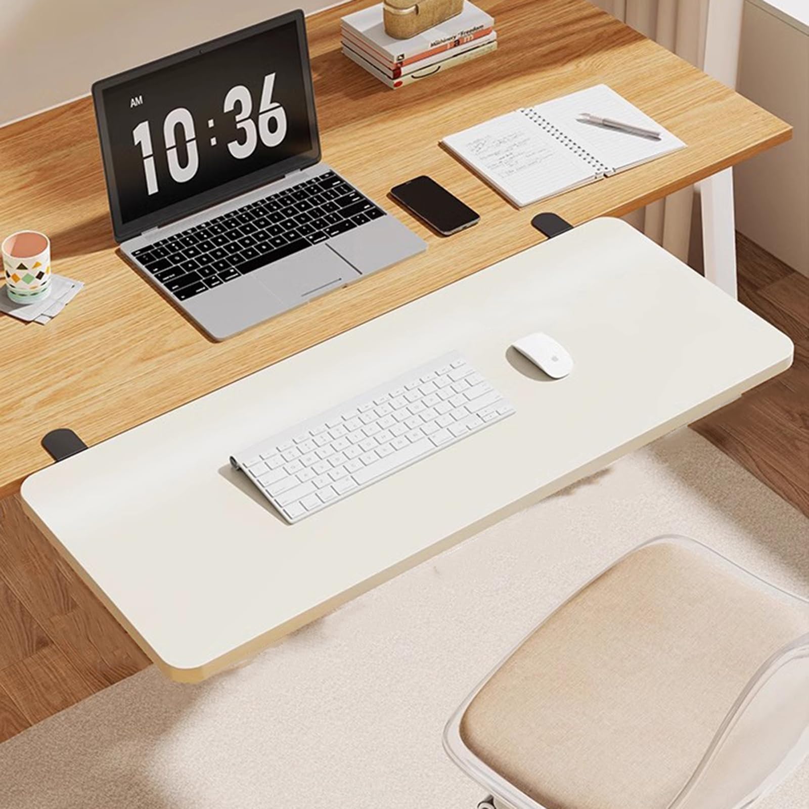 ExtensióN De Bandeja De Teclado Plegable,ExtensióN De Escritorio para Teclado,Extensor De Teclado para Escritorio,No Es Necesario Perforar FáCil InstalacióN para El Hogar Y Oficina