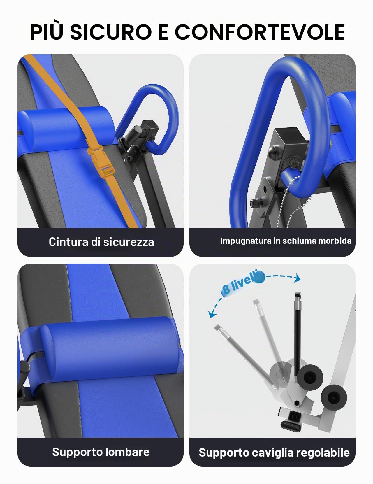 YOLEO Panca a inversione Gravity Resistente con poggiatesta Regolabile e Protezione Cintura Posteriore con Macchina per Sollievo dal Dolore Terapia