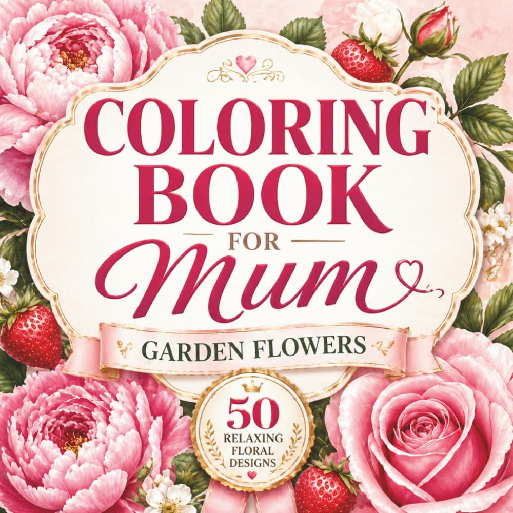Mother’s Day Gift Ideas: Coloring Book for Mum: Beautiful Garden Flower Designs for Relaxation, Stress Relief and Creative Joy | A Thoughtful Floral Gift for Women