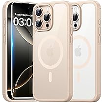 TAURI Cover per iPhone 16 Pro con Pellicola in Vetro Temperato,(Compatibile con MagSafe) Magnetica Custodia per Sottile Anticaduta – Oro Scuro