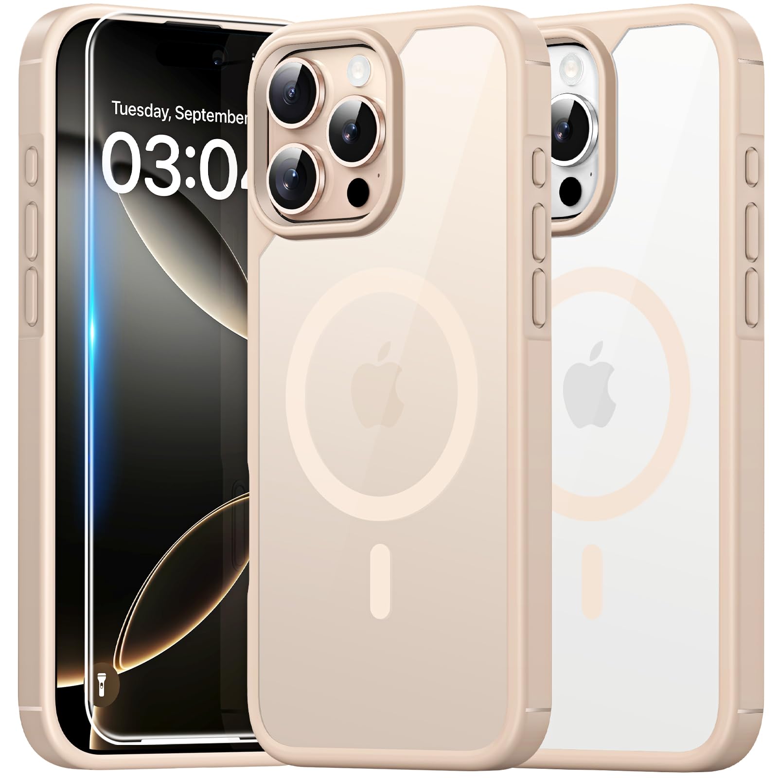 Kit 6 In 1 Per IPhone 16 Pro Max: Custodia MagSafe Silicone Morbida + 2 Pellicole Schermo + 2 Protezioni Fotocamera + Panno - 4