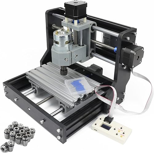 RATTMMOTOR CNC 1610 PRO 3 ejes GRBL Control DIY Mini CNC Router Machine Kit con controlador fuera de línea y 14 piezas ER11 Collets CNC Grabado