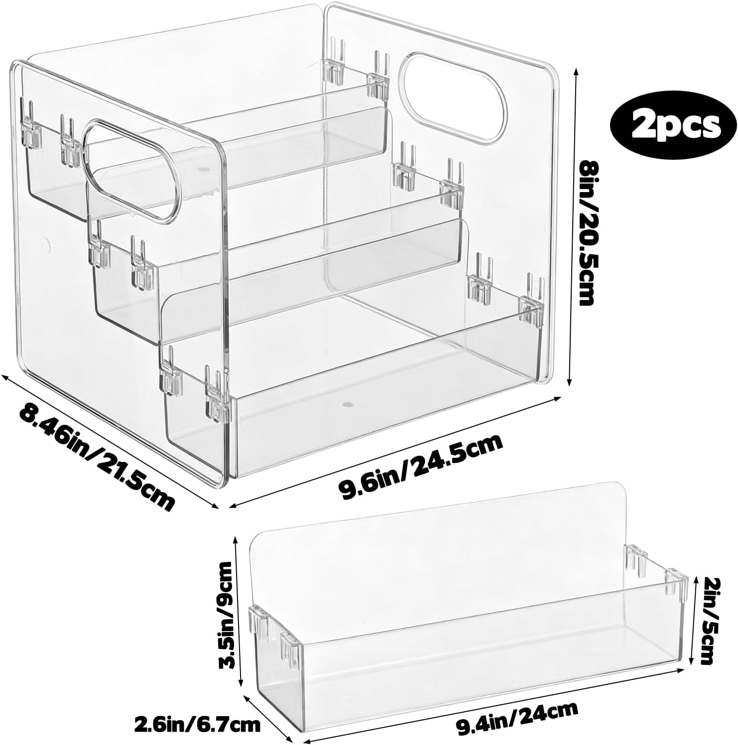 2 Pack 3 Tier Perfume Organizer Stand, Versatile Acrylic Vitamins Medicine Bottles Organizer Holder Vitamin Bottle Organizer for Kitchen Bathroom Countertop Cabinet Storage image 2