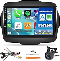 Vista 1 de Radio de coche Android para Jeep Renegade 2015-2020 con DSP, Apple Carplay inalámbrico y Android Auto de 9 pulgadas, pantalla táctil, estéreo