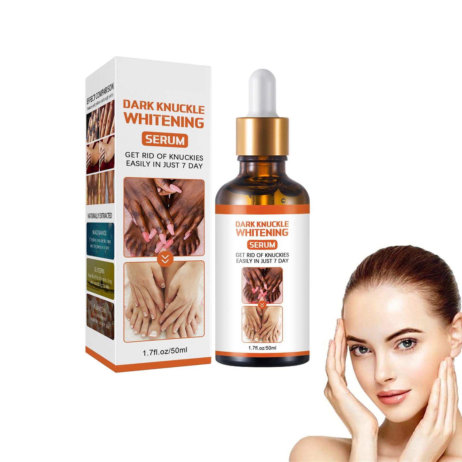 Acanthosis Nigricans Therapy Oil, Dark Spot Corrector Oil, Serum For Dark Knuckles Elbow And Knee, 50ml Strong Whitening Serum Removing Dark Knuckle Finger, Dark Spots Remover For Black Skin (1 pcs)