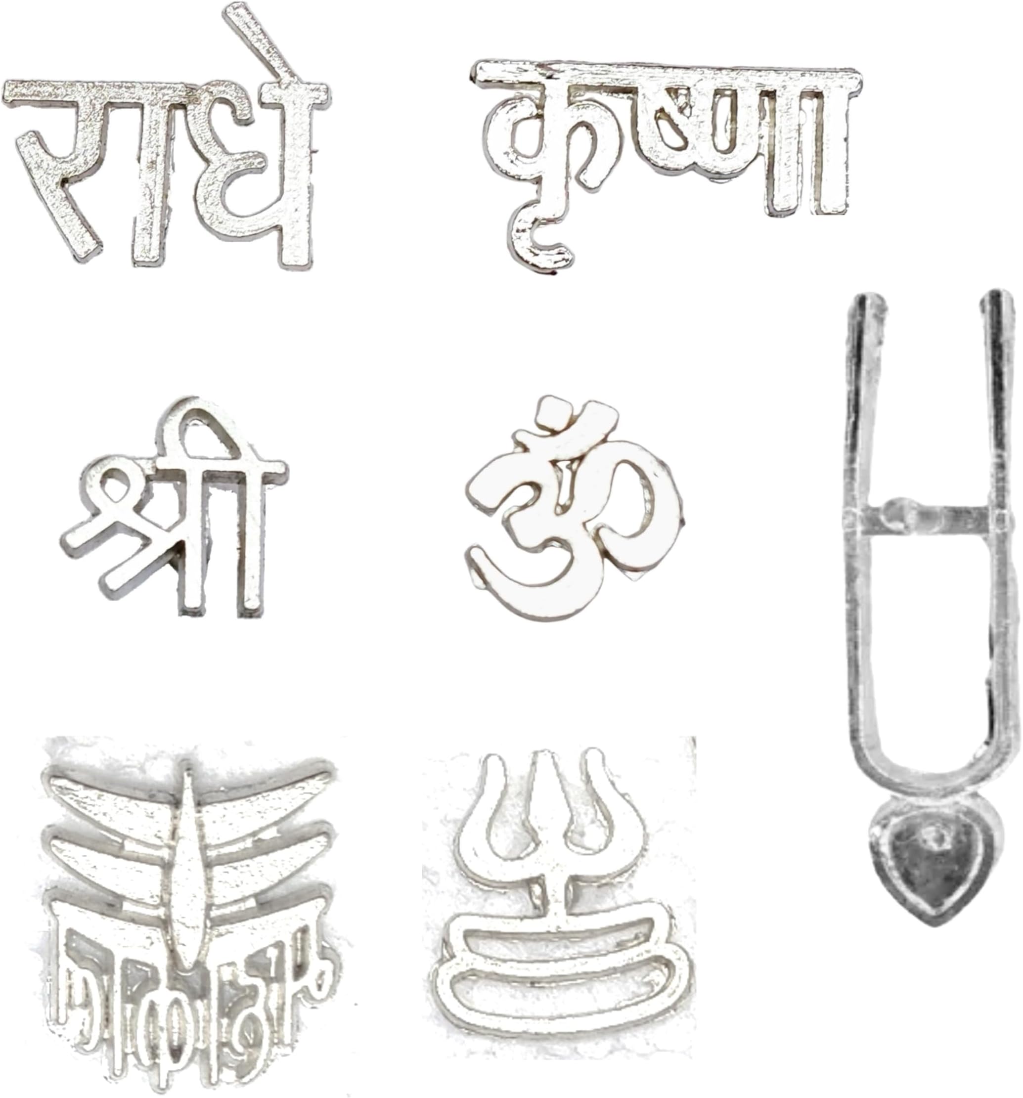 BRIJ HAAT Metal Chandan tika 7 Types Metal Tilak Stamp