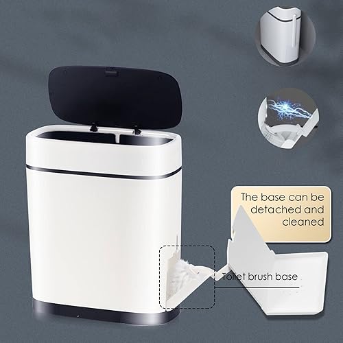 Miniatura 7 de ZELKON Trash Can Bedroom Waste Bin Trash Can for Bathroom Toliet Brush Kitchen Bucket Garbage Bin Trash Dustbin Trash Can Lid Touch Press Open