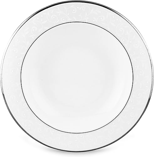 Lenox Opal Innocence Rimmed, Tazón de pastasopa, blanco