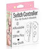 KJETCA Wireless for Switch Controllers,Compatible with Switch 1 OLED Lite,Joy for Pink Remote Control Hall Effect No Drift，Dual Vibration Cons,Wake-Up,Screenshot,No NFC