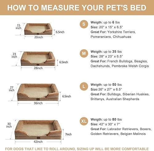 Miniatura 3 de WNPETHOME Camas impermeables para perros grandes, cama ortopédica XL para perros con lados, sofá cama para perros grandes con funda extraíble