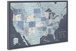 US Travel Map With Push Pins