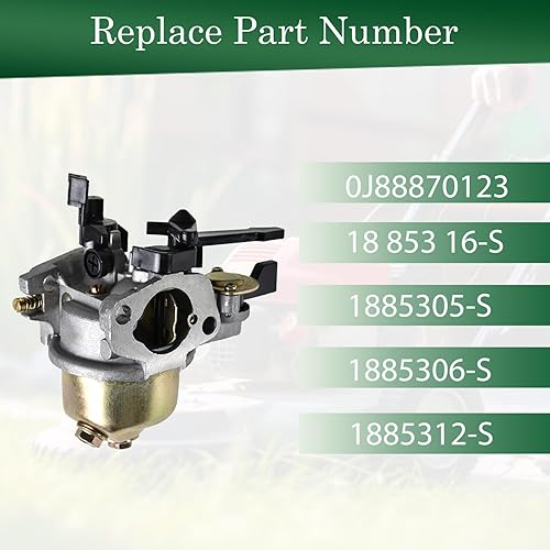 Miniatura 6 de 0J88870123 Reemplazo del carburador para Kohler SH265 Engine 18 853 16-S 1885316s 2500-3000 PSI Lavadora a presión 0059870 6.5hp 196cc Motor