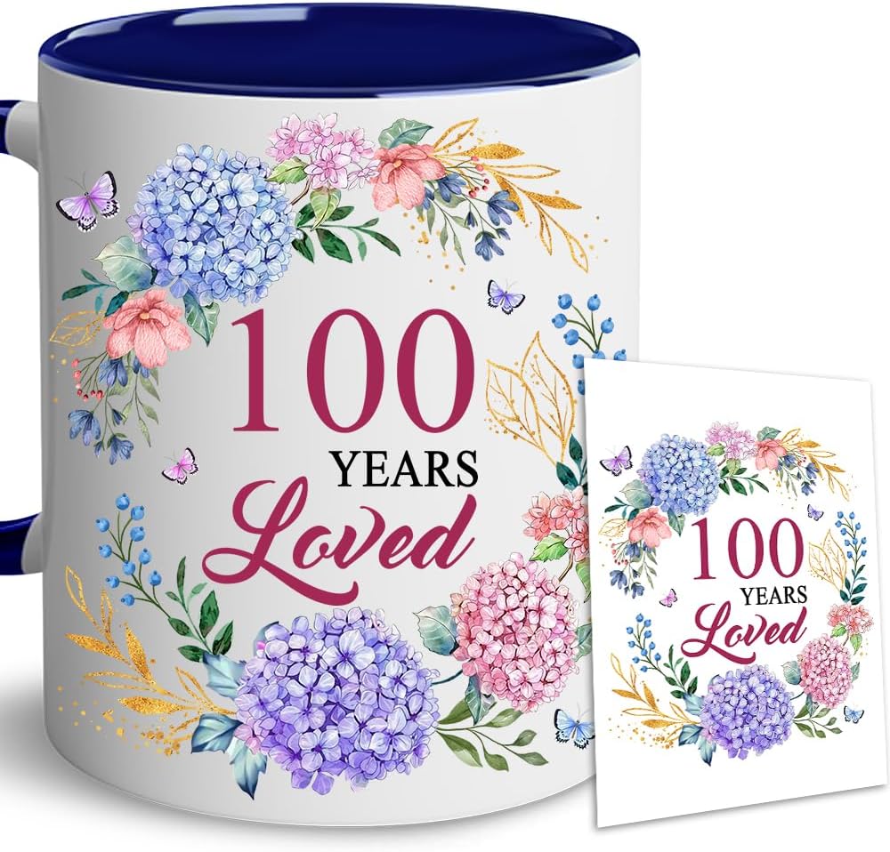 LOTWATEGO 100th Birthday Gifts For Women - 1926 Birthday Gifts For Her - 100 Years Loved Mug - Gift For Women Turning 100-100th Year Old Gift For Woman, Mom, Grandma, Mother - 1926 Present Ideas