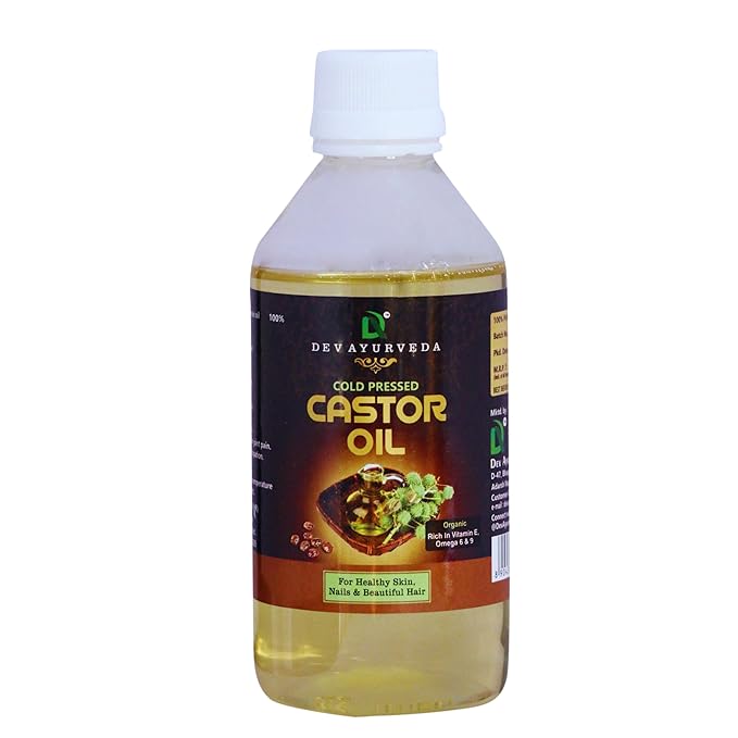 Buy Dev Ayurveda Pure Castor oil Therapeutic grade 200ML. (100 Cold