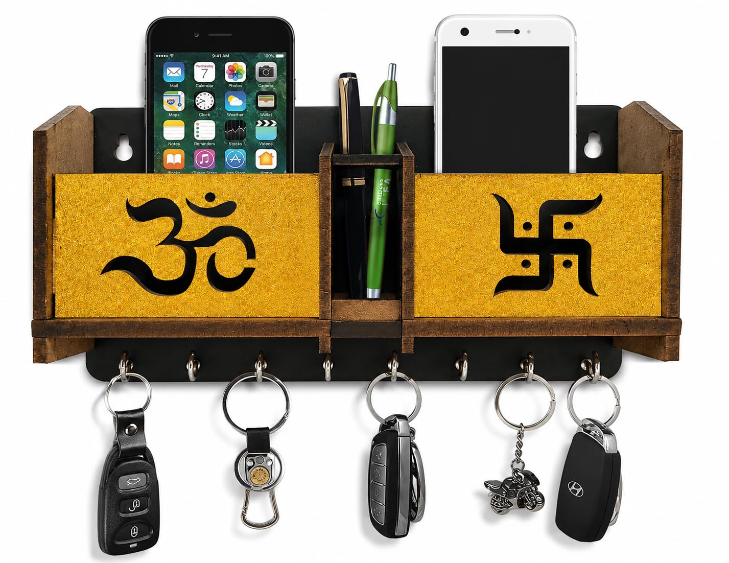 Wooden Om Key Holder - Stylish Wall Decor -12