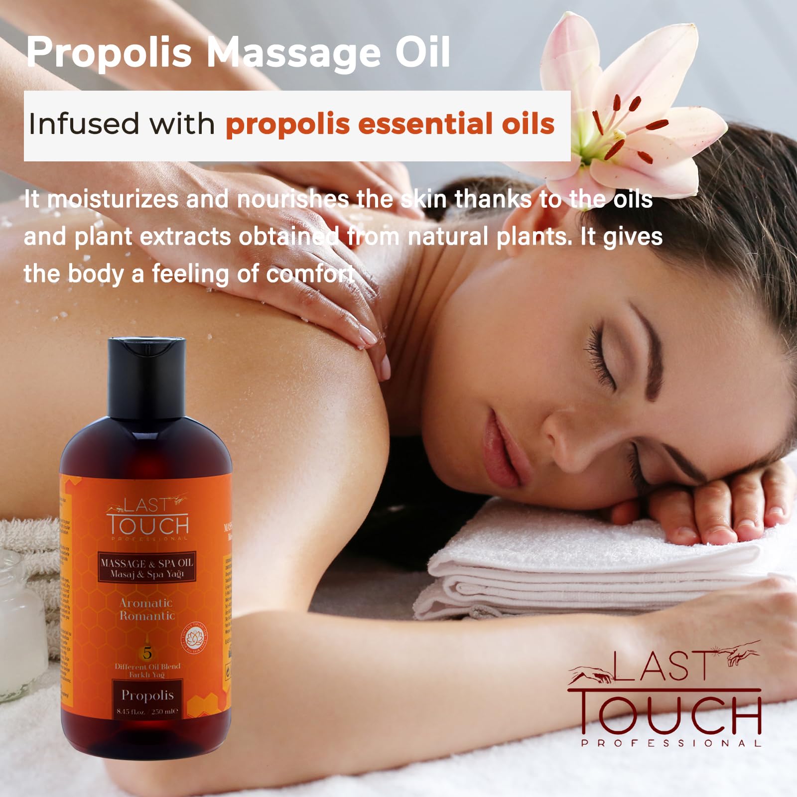 Propolis Sensual Massage Oil for Couples Sexual - Massage Oils for Date Night - Massage Oil for Massage Therapy - Aromatherapy Oil for Intimate Moments - Aphrodisiac Oil - 8.45 Fl Oz