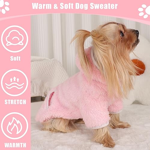 Miniatura 8 de Suéter pequeño de forro polar con capucha para perros pequeños, hembras y niños, ropa cálida de invierno para cachorros para Chihuahua, taza de té,