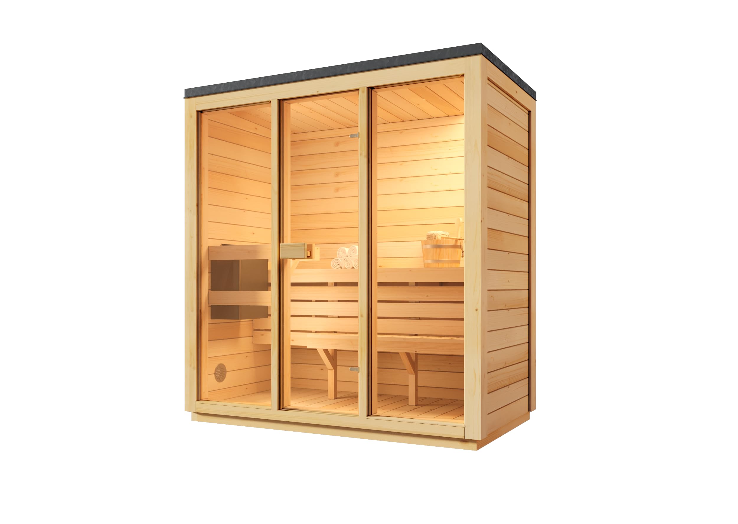 Gartensauna Kuuma M 199x111cm in Naturbelassen für bis zu 3 Pers.