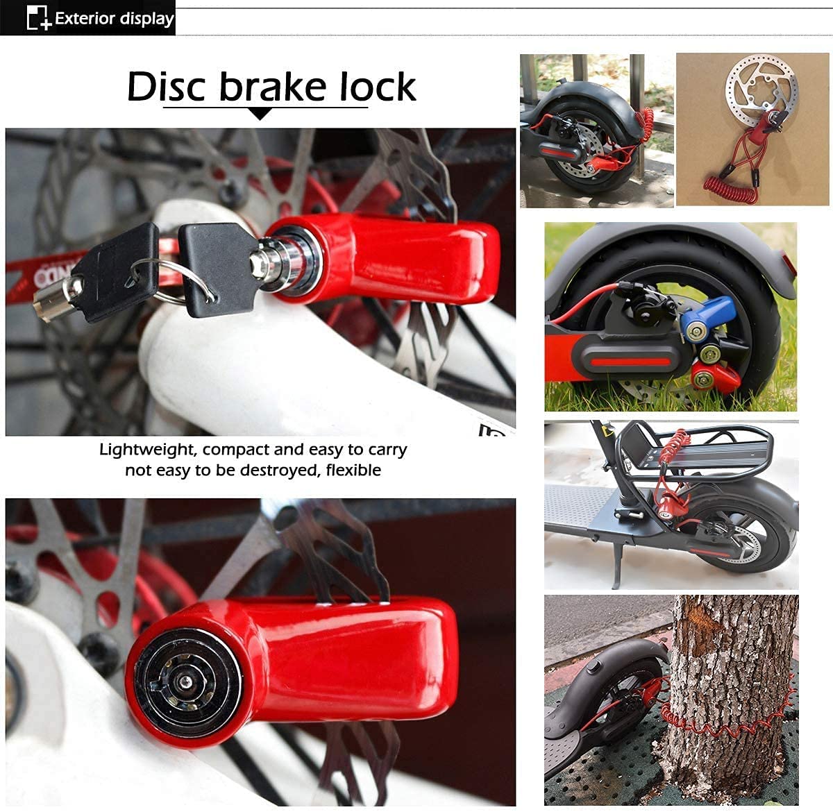 Diebstahlschutz Scheibenbremse Schloss Für Xiaomi M365 E-Scooter - Sicherheitsschloss Schwarz