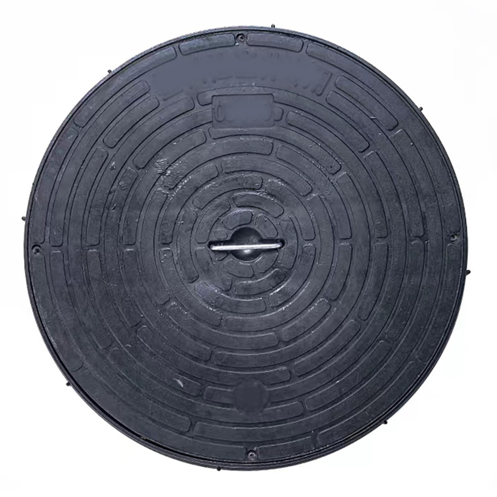 Copertura di accesso in plastica con manico, coperchio rotondo per ispezione di fosse settiche, giardino e parco, 66 x 6 cm, copertura per pozzetto di drenaggio